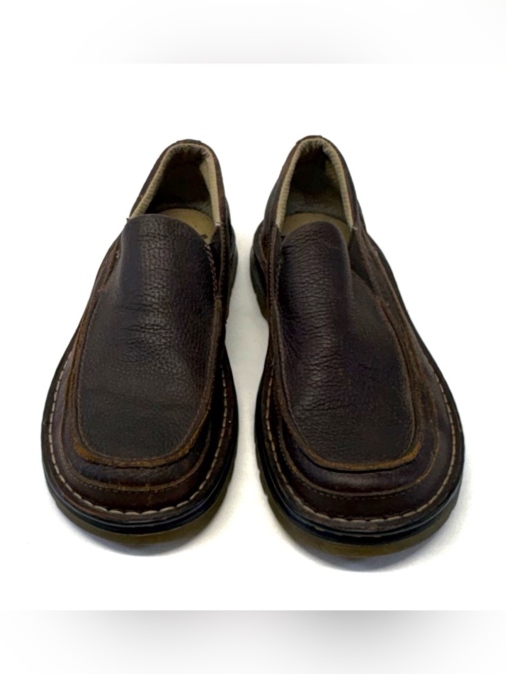 Vintage Dr. Martens Lennon Brown Pebbled Leather Slip-On Loafers - Deadstock